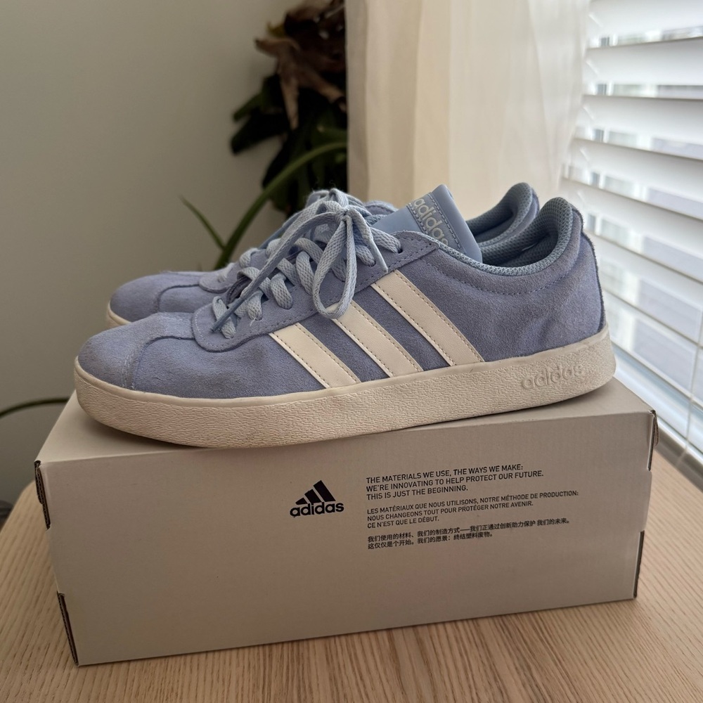 adidas Women’s Light Blue and White Sneakers - Picture 7 of 7